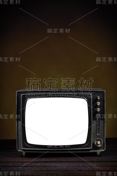 老式的便携式电视，黑屏