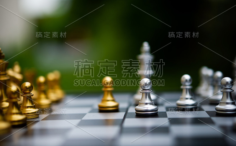 国际象棋，棋盘游戏的概念和比赛，以及战略的商业成功的想法