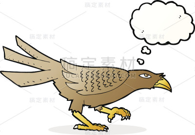 卡通鸟与思想泡泡