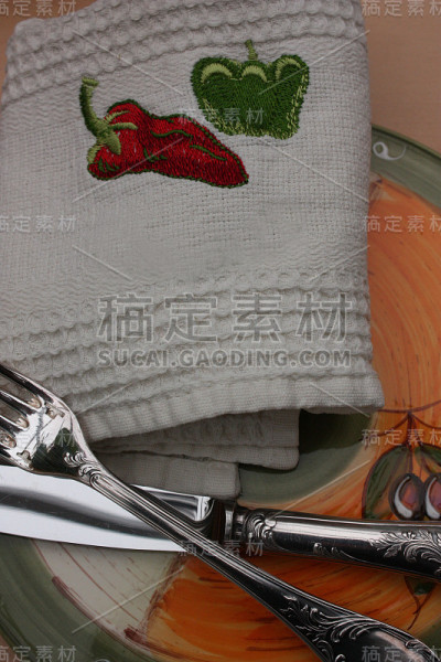 餐具，餐具，餐巾纸