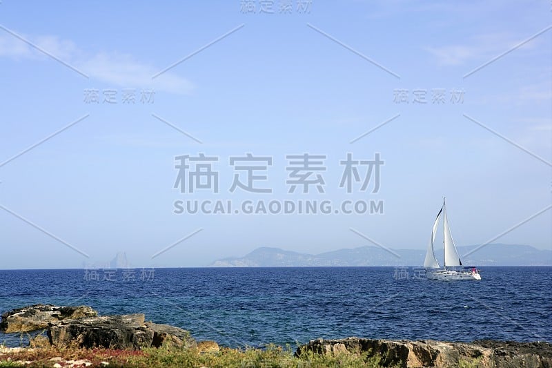 Formentera地中海海景，绿松石海