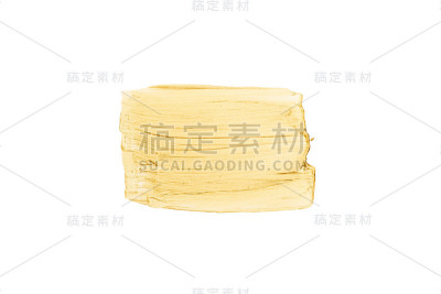 矩形的金色笔触或涂抹。前视图。模仿与复制空间。