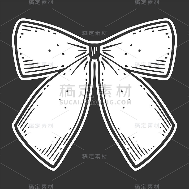 Ribbon bow. Vector concept in doodle and sketch st