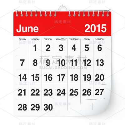 2015年6月-日历