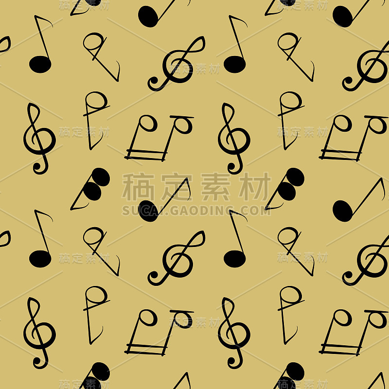 Seamless pattern with music notes.