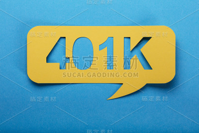 带有401k文本的语音气泡