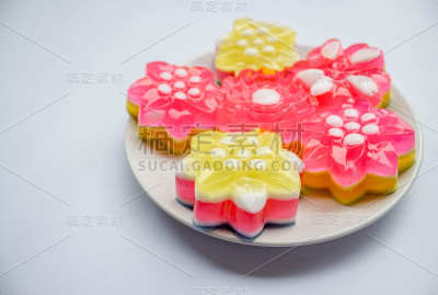 花形彩虹果冻