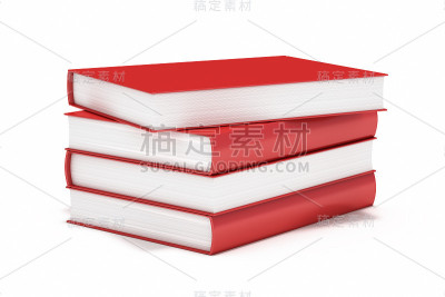红色封面的书在一个孤立的白色背景库存照片