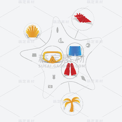 一套夏季旅游图标