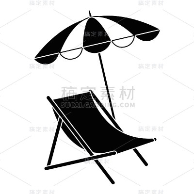 带伞的沙滩椅