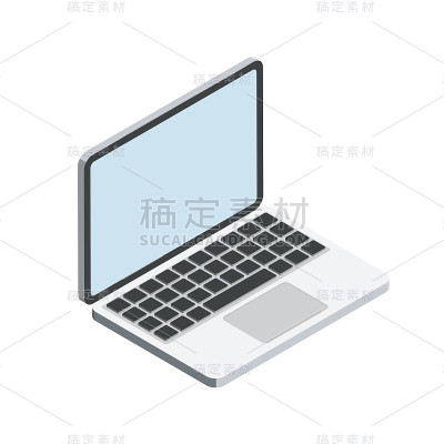 笔记本电脑3D等距图标