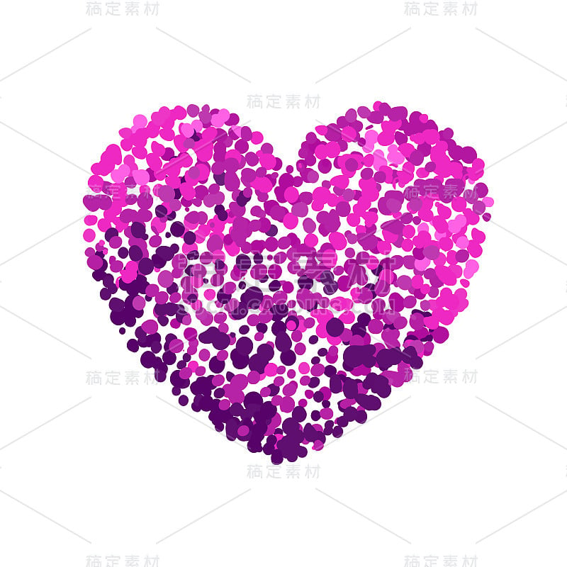 Vector colorful illustration of pink heart