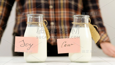 豆奶，奶牛，天然健康的素食替代品