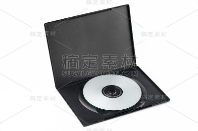 CD DVD与箱子在白色的背景