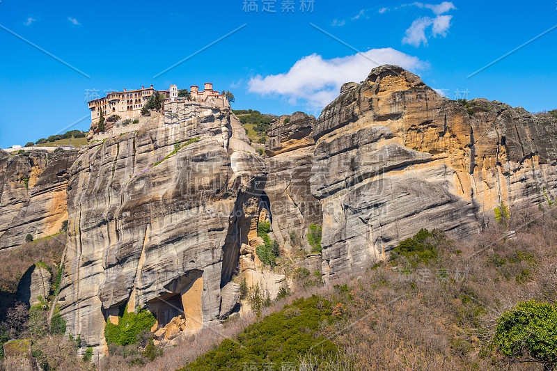 希腊塞萨利Meteora山的Varlaam修道院。联合国教科文组织世界遗产名录