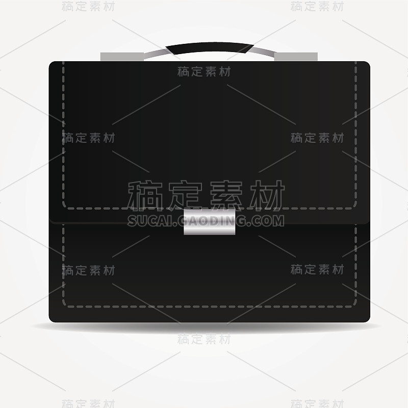 皮革公文包图标。矢量图