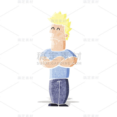 卡通生闷气的人