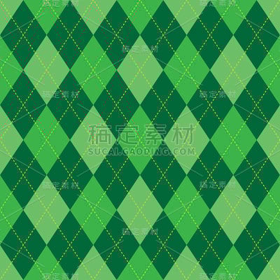 菱形纹绿色无缝纹理
