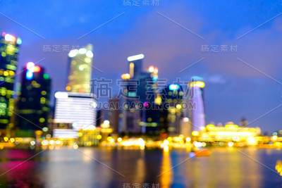 模糊抽象的背景灯光，美丽的城市景观
