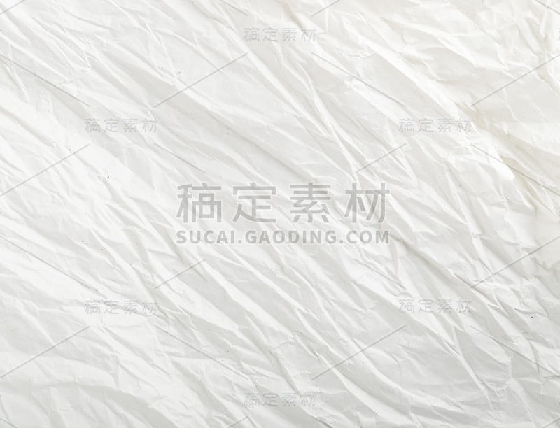 Sheet of White Thin Crumpled Craft Paper Backgroun