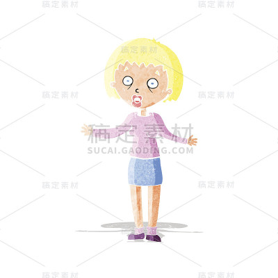 卡通女人找借口