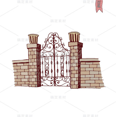 门图标，矢量插图
