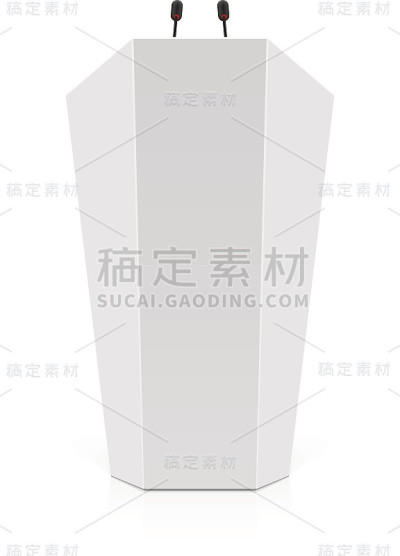配有麦克风的白色讲台