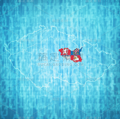 捷克行政地图上pardubice地区的标志