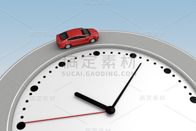 汽车在边缘时钟周围行驶
