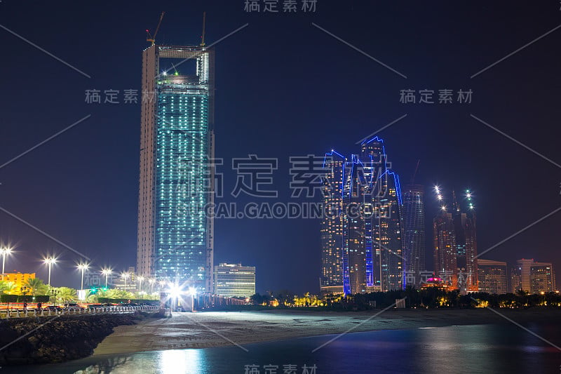 阿布扎比夜间全景图