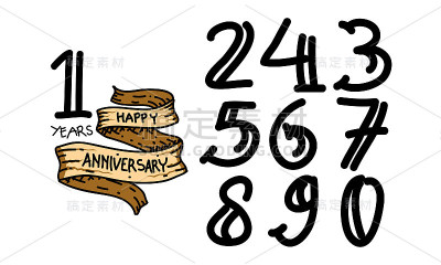 周年快乐模板矢量
