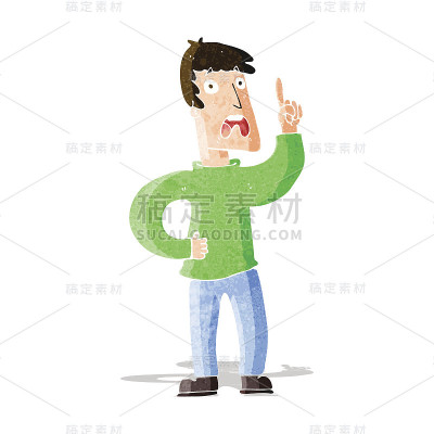 卡通男人抱怨