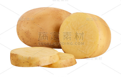 嫩土豆切成两半