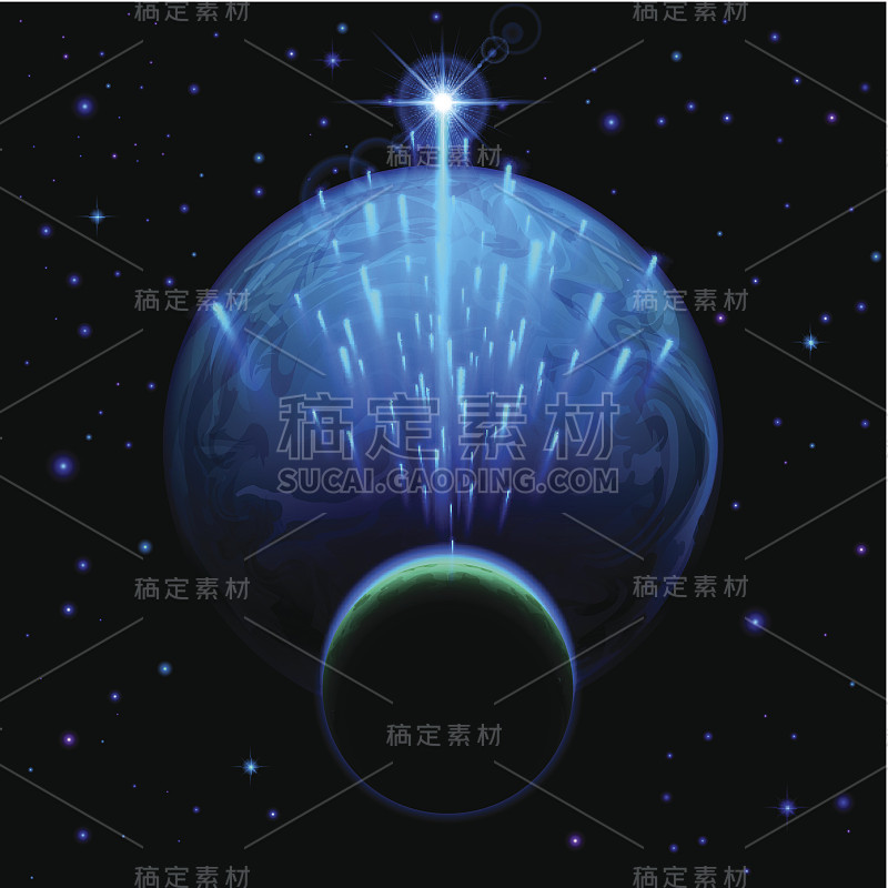 两颗行星和星雨