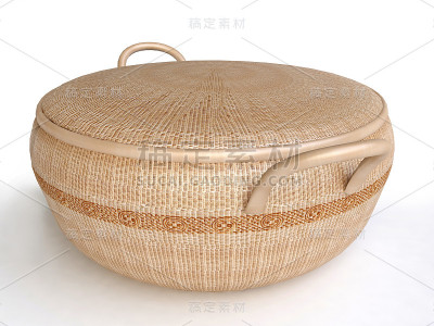手工编织篮子在3D