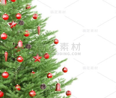 圣诞树孤立的3d渲染