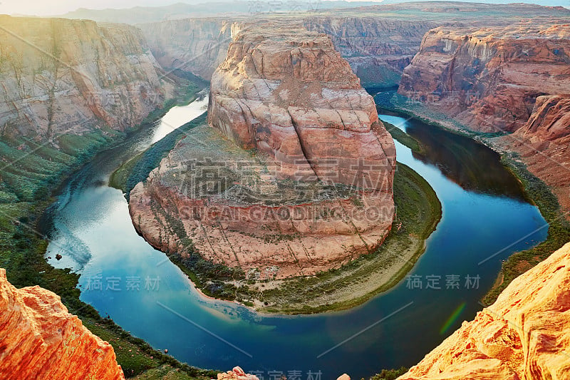 马蹄湾，科罗拉多峡谷的日落