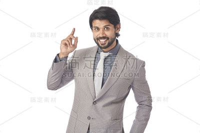 快乐的年轻的商人