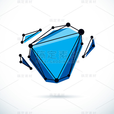 等距抽象矢量低聚形状。通讯技术的现代例证。