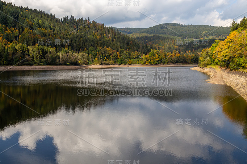 在黑森林的阿尔布水库的田园诗般的景色