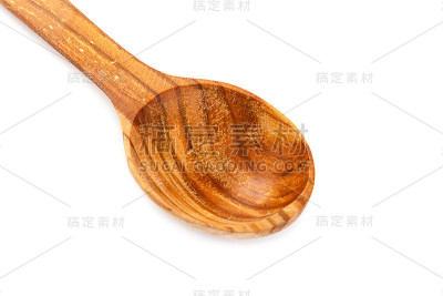 木勺白色背景。