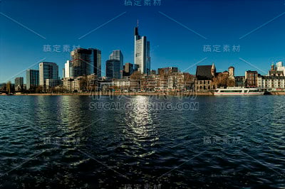 横跨大西洋的法兰克福的天际线