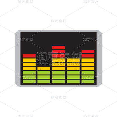 音频均衡器频谱条形图矢量插图图形