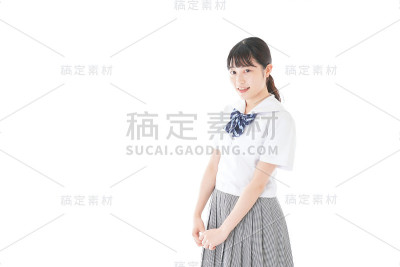 穿着制服的年轻学生肖像