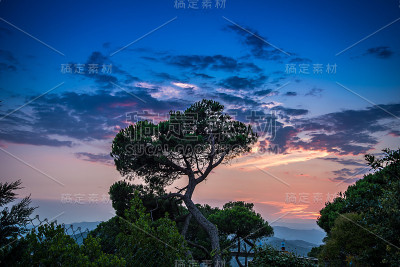 日落景观巴塞罗那