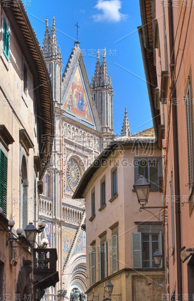 Alleyway。Orvieto。Umbria。意大利。