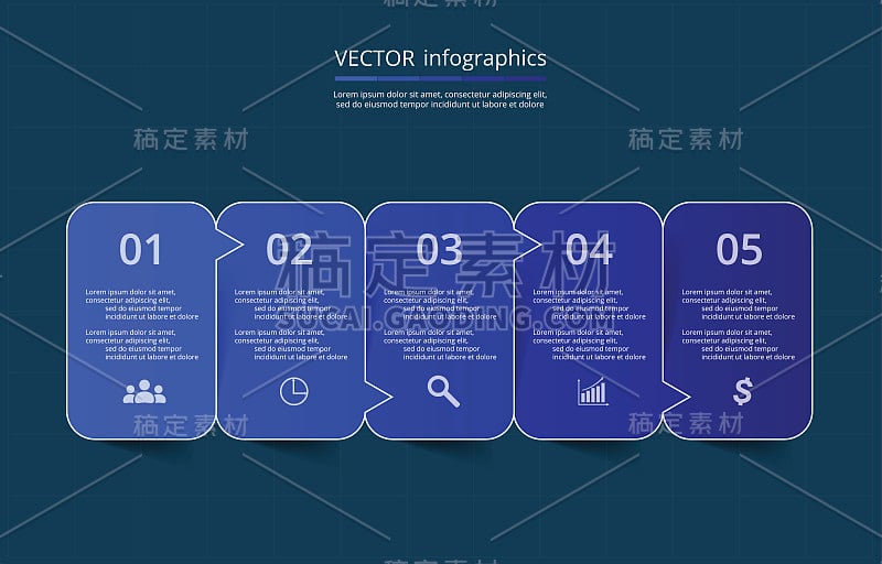 一步一步的信息图表。