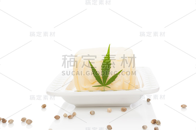 大麻黄油加叶子