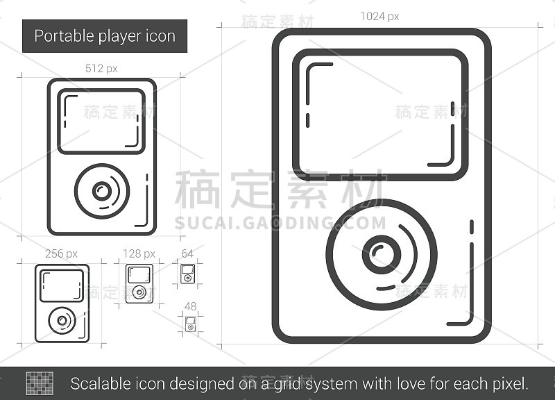 便携式播放器线图标