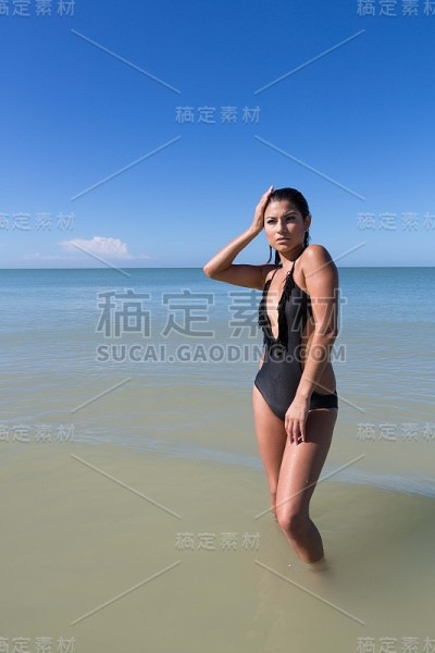 在海滩上